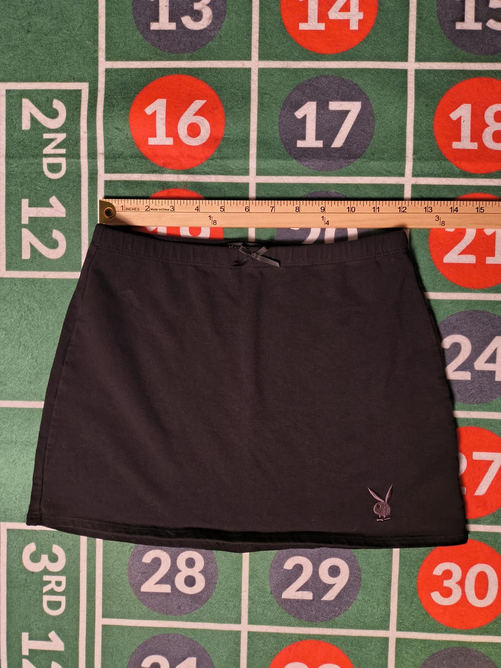 Playboy by PacSun XS Black Cotton Micro Mini Skirt Embroidered Bunny Y2K - Picture 5 of 12